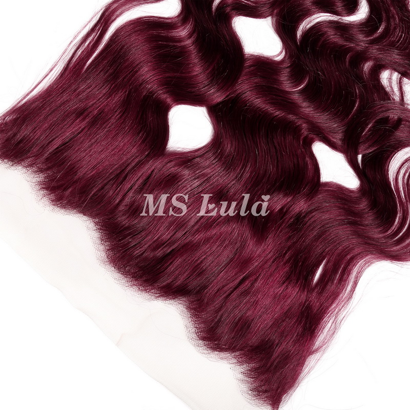 Body Wave #99J Virgin Human Hair 4x4 13x4 Transparent Lace Closure/Frontal - 图片 9